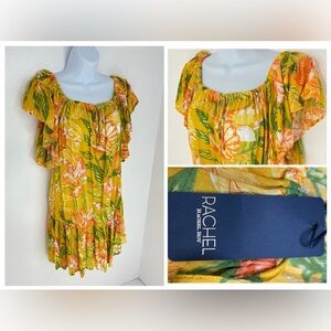 Rachel Roy NWT Floral Boho Flutter Sleeve Dress Size Small Vacation Resort Beach